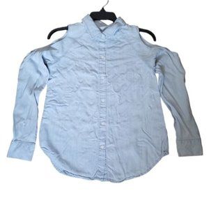 Rails Chambray Cold Shoulder Button Down Shirt Size XS
